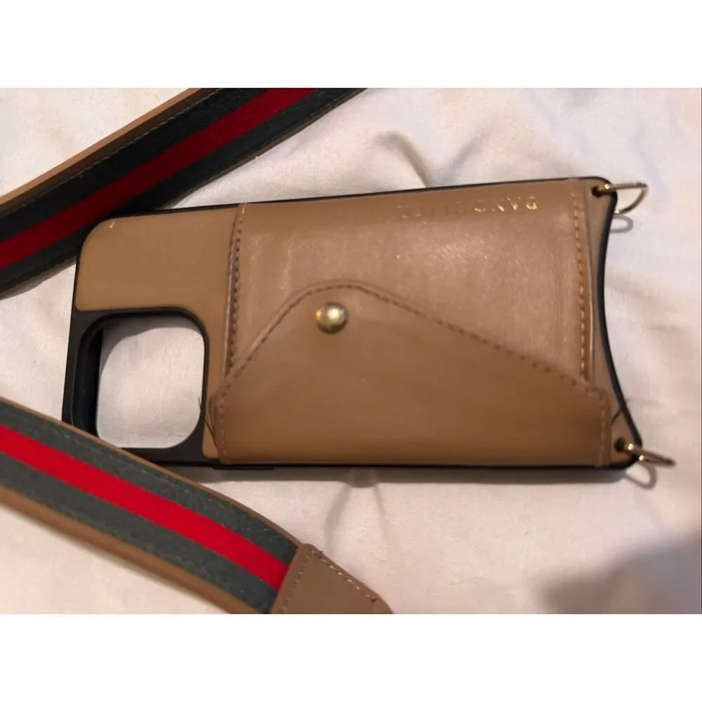 Bandolier kimberley.tan/red stripe iPhone 13 Pro c crossbody case & belt/strap